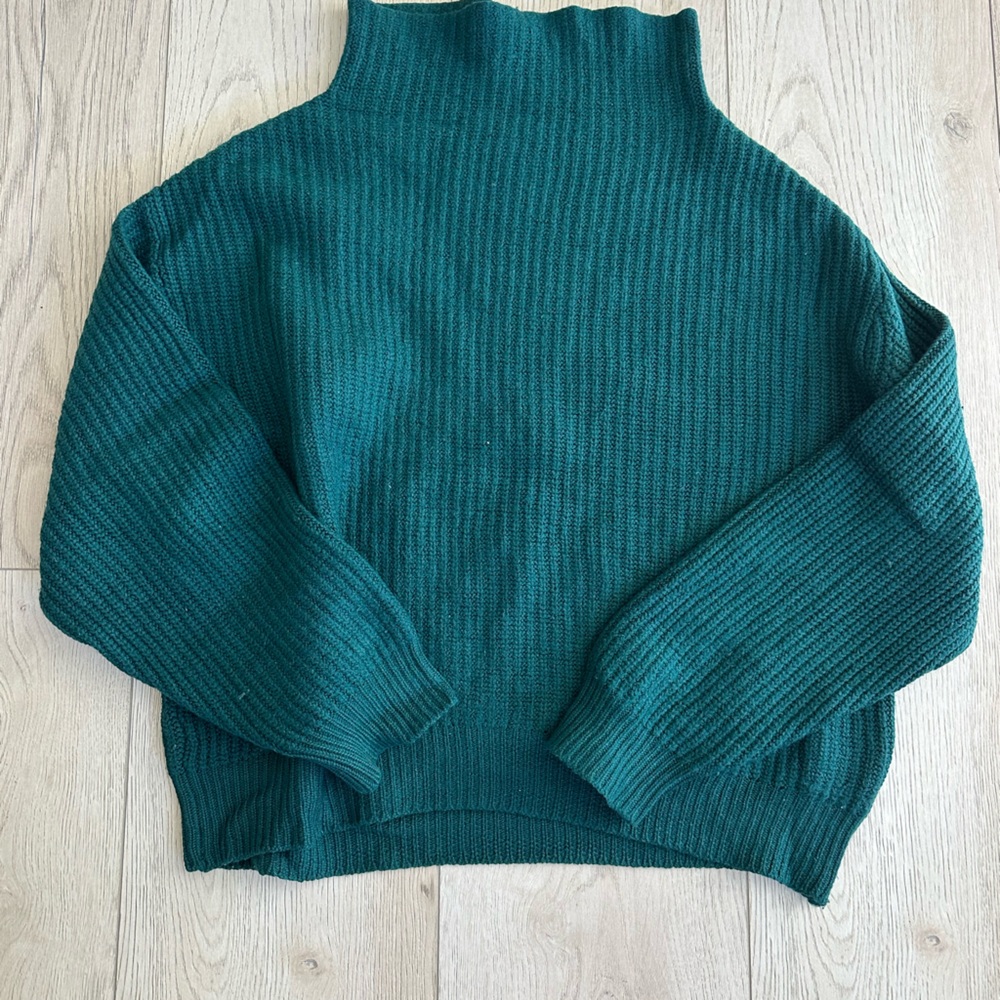 Wilfred Teal Cowl Neck Sweater
